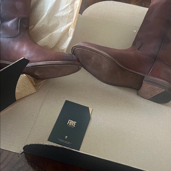 FRYE Melissa Button 2 Knee High Boot cognac Leather 7.5 - Picture 8 of 8